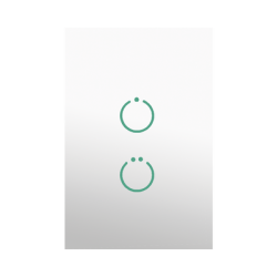 (ZWAVE) Interruptor On/Off panel táctil touch inalámbrico Zwave Plus 2 botones. No requiere cable neutro, Compatible con Hubitat HC8, Álula  M2M, otros 
