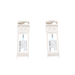 Transceptores Ópticos Industriales Bidireccionales SFP+ (Mini-Gbic) / Monomodo 1270 & 1330 nm / 10 Gbps / 10GBASE / Conector LC/UPC Simplex / DDM / Hasta 3 km / 2 Piezas