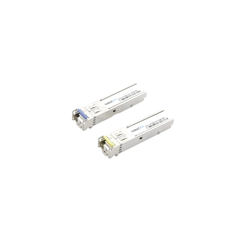 Transceptores Ópticos Industriales Bidireccionales SFP+ (Mini-Gbic) / Monomodo 1270 & 1330 nm / 10 Gbps / 10GBASE / Conector LC/UPC Simplex / DDM / Hasta 10 km / 2 Piezas