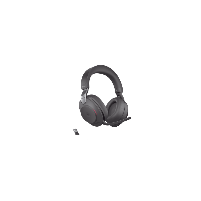 Jabra Evolve2 85, Auricular stereo versión MS con cancelación de ruido activa, dongle USB-A indicador de ocupado (Busylight)(28599-999-999)
