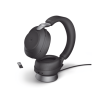 Jabra Evolve2 85, Auricular stereo versión MS con cancelación de ruido activa, dongle USB-A indicador de ocupado (Busylight)(28599-999-999)
