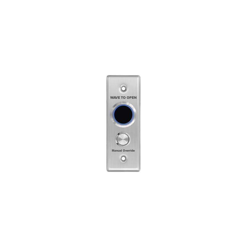 Botón de Salida Doble con Aro Iluminado / IP65 / Diseño Estético Delgado / Temporizador y Distancia Ajustable / Botón Sin Contacto y Botón de Contacto en uno solo
