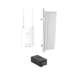 Kit de radio GWN7605LR con antena TXS25619DP, para amplia cobertura de WiFi en 90º, frecuencia (2.4 a 2.5 GHz) y (5.1 a 6.5 GHz), 1.27 Gbps y administración desde la nube gratuita