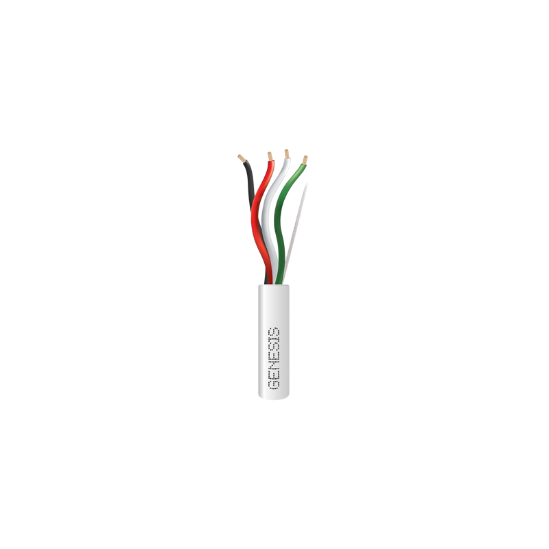 Bobina de 152 Metros / Cable de Cobre / 4 x 18 AWG / Riser / Color Blanco / Para Aplicaciones de Alarmas de Intrusión/Control de Acceso/ Automatización / Interfonos y Tv Porteros