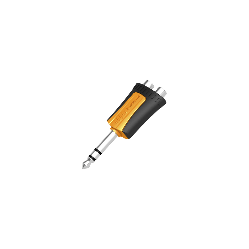 Conector Estéreo |  1/4in - 2 x RCA hembra | Adaptador de Carcasa de Plastico |