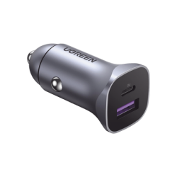Cargador de Auto 30W | 2 Puertos USB-A y USB-C | Carga Rápida | Compatible con Vehículos de 12 y 24 VCD | PD3.0, QC4.0, SCP, PPS | Indicador Led | Diseño Compacto | Chip Inteligente | Caja de Aluminio.