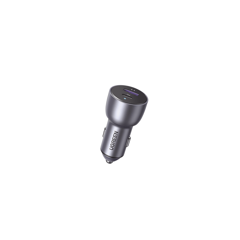 Cargador de Auto 52.5W | Puerto USB-A y USB-C | Carga Rápida | Compatible con Vehículos de 12 y 24 VCD | PD3.0 + QC3.0 | Chip Inteligente | Diseño Compacto  Mayor Eficiencia Energética | Caja de Aluminio.
