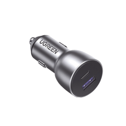 Cargador de Auto 52.5W | Puerto USB-A y USB-C | Carga Rápida | Compatible con Vehículos de 12 y 24 VCD | PD3.0 + QC3.0 | Chip Inteligente | Diseño Compacto  Mayor Eficiencia Energética | Caja de Aluminio.
