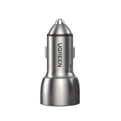 Cargador de Auto 52.5W | Puerto USB-A y USB-C | Carga Rápida | Compatible con Vehículos de 12 y 24 VCD | PD3.0 + QC3.0 | Chip Inteligente | Diseño Compacto  Mayor Eficiencia Energética | Caja de Aluminio.