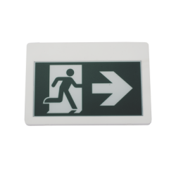 Letrero LED de Señalización de salida "Hombre Corriendo"/ Alto brillo / Uso en pared, lateral o techo / Batería de Respaldo Incluida con hasta 120 minutos de duracion