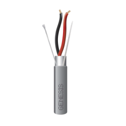 Carrete de 305 Metros de Cable / 2 x 16 AWG / Riser / Blindado / Tipo CMR-CL3R-FPLR-FT4 / Color Gris / Aplicaciones de alarmas de intrusión/Control de Acceso/ Automatización / Interfonos y Tv Porteros.