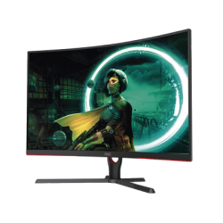Monitor Curvo 32" WIDESCREEN GAMING W-LED VA, Resolución 1920x1080p 165Hz, con Entradas de Video HDMI / DISPLAYPORT, Bisel Ultra Delgado, Soporta VESA