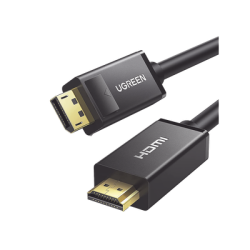 Cable DP Macho a HDMI Macho / Longitud 3m / Soporta 4K@30Hz / Soporta 3D / Cobre Estañado 28AWG / Blindaje interno múltiple / Transmisión Unidireccional / Botón de Liberación / Chip de Última Generación