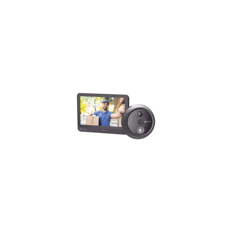 Videoportero Con Mirilla y Pantalla Wi-Fi de Batería Recargable / Para Instalarse en Puerta / Cámara 1080P / Audio de Dos Vías / Uso en Interior