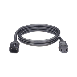 Cable de Alimentación Eléctrica Con Bloqueo de Seguridad, de IEC C14 a IEC C13, 1.8 Metros de Largo, Color Negro, Paquete de 10 Piezas
