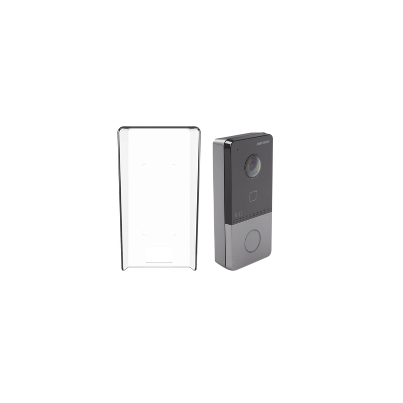 Kit Videoportero IP + Carcasa protectora 2 Megapixel  / PoE Estandar / IP65  / Apertura desde Hik-connect / Soporta 1 Departamento y Hasta 6 Monitores / Soporta Tarjetas Mifare / 1 Salida Relay