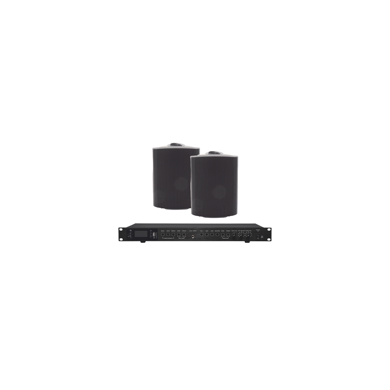 Amplificador de Audio con 2 Bocinas OL-5BK | 2 x 60W | Baja Impedancia 4 - 8Ω | Reproductor Bluetooth, USB, SD | Efectos Integrados Delay, Echo, Repeat