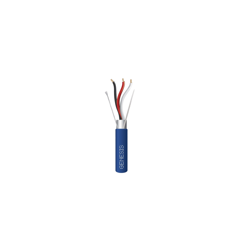 Bobina de 305 Metros de Cable 3 x 18 AWG / Plenum / BLINDADO / Tipo FPLP, CMP, CL3P / Color Azul / Para Aplicaciones en Sistemas de Seguridad, Audio, Control y otras Aplicaciones