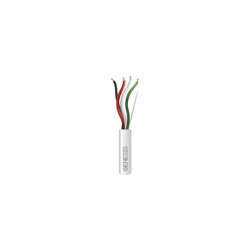 Bobina de 305 Metros / Cable de Cobre / 4 x 18 AWG / Riser / Color Blanco / Para Aplicaciones de Alarmas de Intrusión/Control de Acceso/ Automatización / Interfonos y Tv Porteros