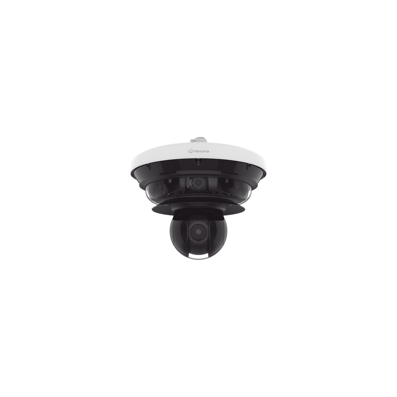 Cámara IP Multisensor 34MP (4 sensores 4K) con lentes motorizados / PTZ 2 MP 40X / Hasta 2 tarjetas MicroSD de 512GB / WDR de hasta 150dB / IP66 / IK10 / autoseguimiento / Inteligencia artificial para eventos