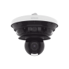 Cámara IP Multisensor 34MP (4 sensores 4K) con lentes motorizados / PTZ 2 MP 40X / Hasta 2 tarjetas MicroSD de 512GB / WDR de hasta 150dB / IP66 / IK10 / autoseguimiento / Inteligencia artificial para eventos