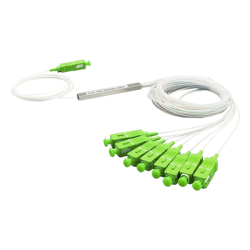 Splitter (Divisor Óptico) tipo PLC, de 1x8, conectores SC/APC 