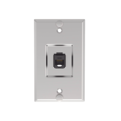 Placa de Pared Telefónica, Salida de 1 Puerto Keystone, Con Jack Cat6 Estilo 110 de Impacto, de Acero Inoxidable