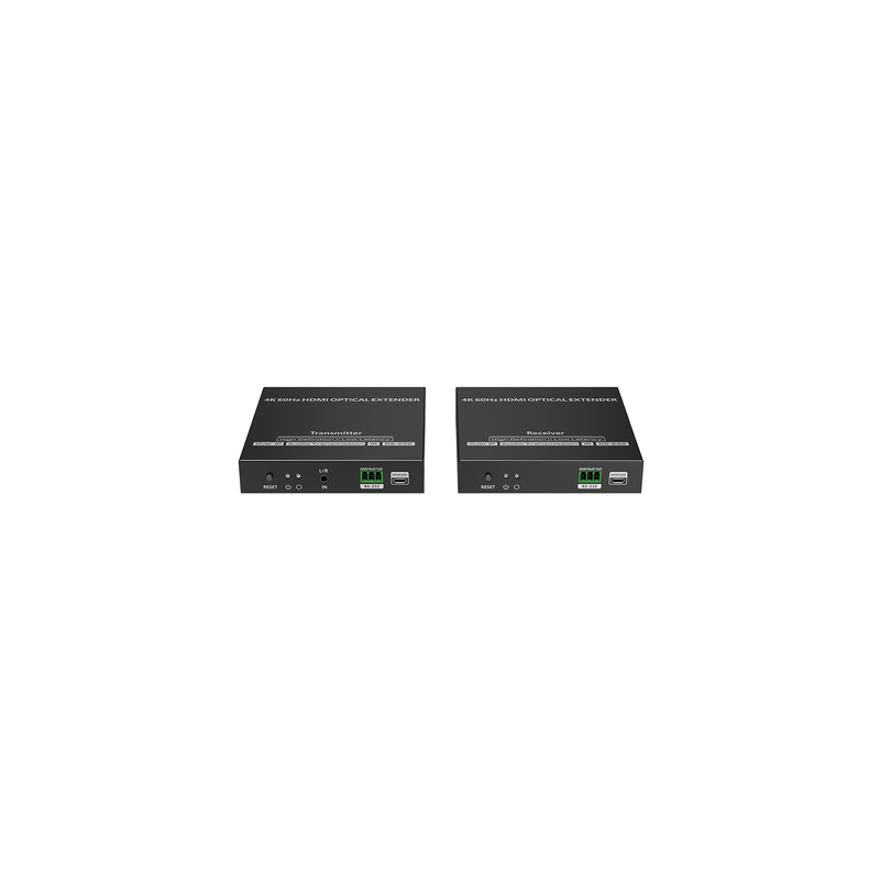 Kit extensor por fibra óptica | Hasta 40 kilómetros|  4K@60Hz | con IR | RS232