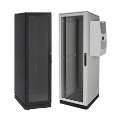 Gabinete de Telecomunicaciones ProLine V/D, 600 mm de Ancho, 1000 mm de Profundidad, Compatible Con Aire Acondicionado Tipo G52, NEMA 12, 42 UR, Color Negro