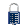 Candado Digital de Combinación M40 / No Requiere Llave / Combinación única integrada por 4 dígitos / Color Azul.
