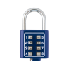 Candado Digital de Combinación M35 / No Requiere Llave / Combinación única integrada por 4 dígitos / Color Azul.