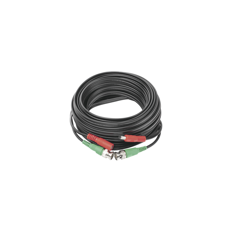 Cable coaxial ( BNC RG59 ) + Alimentación / SIAMÉS / 10 Metros / Aleación Cobre + Aluminio CCA / Para Cámaras 4K  / Uso interior y exterior