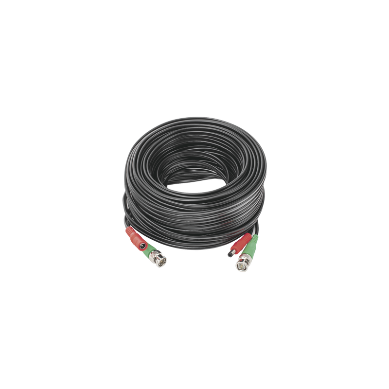 Cable coaxial ( BNC RG59 ) + Alimentación / SIAMÉS / 20 Metros / Aleación Cobre + Aluminio CCA / Para Cámaras 4K  / Uso interior y exterior