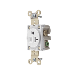 Contacto Sencillo / 20 A 125 V / 2 Polos 3 Hilos / Nema 5-20R / Color Blanco / Grado Industrial.