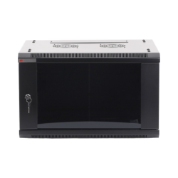 Gabinete PRECISION, Con Puerta de Cristal Templado, de 19in, 6UR, 450mm de Profundidad, Color Negro