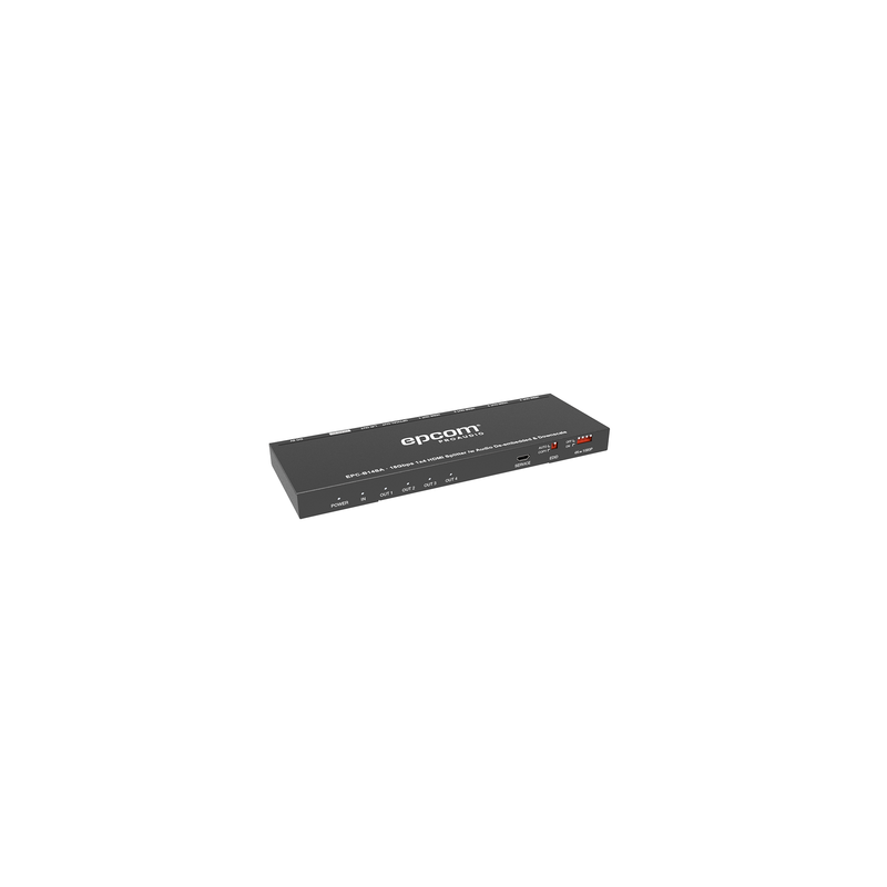 Splitter HDMI 1x4 | 1 Entrada a 4 salidas (Simultaneas) | 4K@60Hz | Extractor de Audio | Down Scaler | HDR  4:4:4 | EDID | 18Gbps