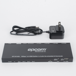 Splitter HDMI 1x4 | 1 Entrada a 4 salidas (Simultaneas) | 4K@60Hz | Extractor de Audio | Down Scaler | HDR  4:4:4 | EDID | 18Gbps