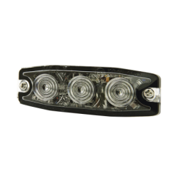 Luz Auxiliar de 3 LED, ámbar, SAE Clase I, Lente transparente