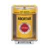 Botón de Abortar, Texto en Español, Tapa Protectora de Policarbonato Súper Resistente, Girar para restablecer