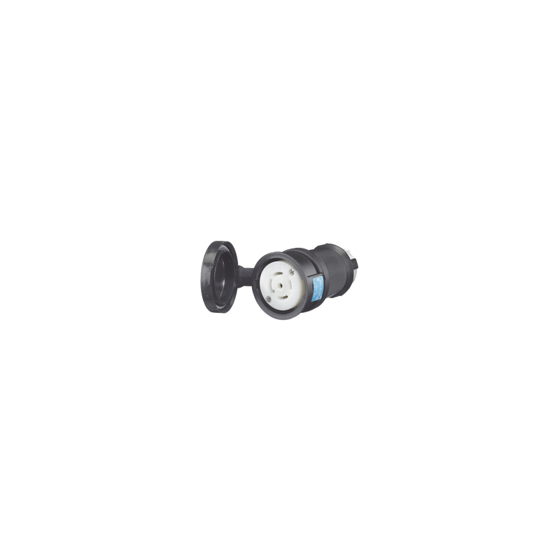 Conector Industrial con Bloqueo de Media Vuelta / 30 A 120/208 V CA / Nema L21-30R / 4 Polos 5 Hilos / Color Blanco y Negro / / Grado Industrial.
