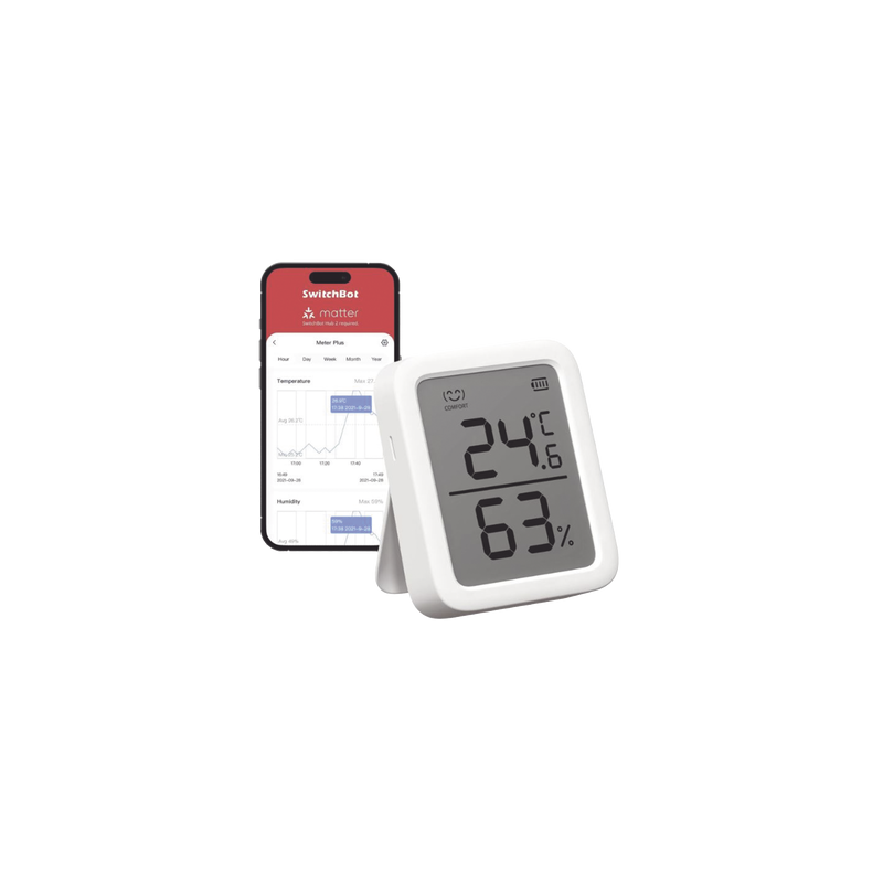 Medidor de temperatura y humedad Datos en pantalla / inalámbrico BLUETOOTH compatible con HUB SwitchBot