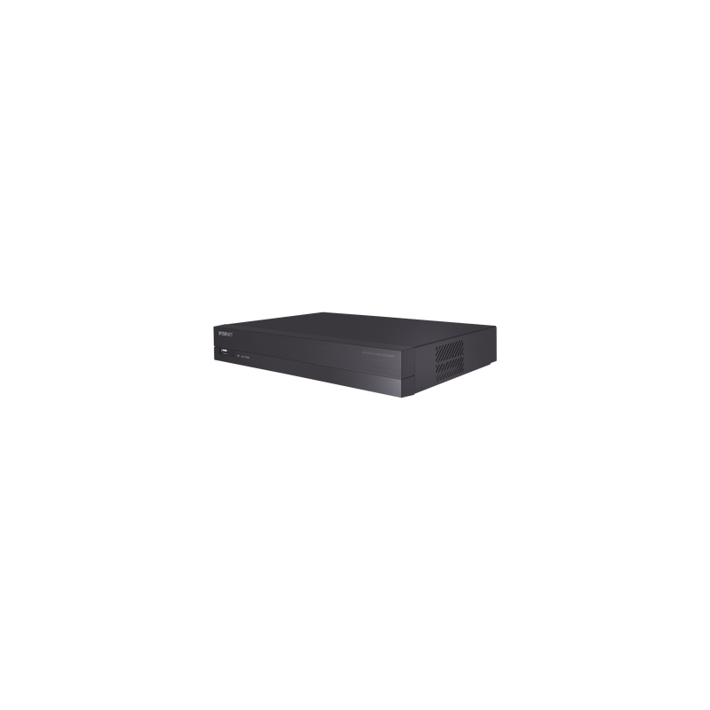 NVR 4 canales grabacion hasta 8MP / H.265, H.264 / P2P Wisenet / 4 puertos PoE Plug and play / soporta 1 disco duro (no incluido).
