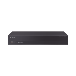 NVR 4 canales grabacion hasta 8MP / H.265, H.264 / P2P Wisenet / 4 puertos PoE Plug and play / soporta 1 disco duro (no incluido).