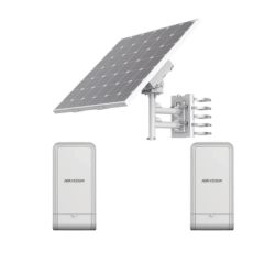 Kit Solar de Alimentación + 2 Puntos de Acceso (AP) / Panel Solar / Batería de Respaldo de Litio 360 Wh / 2 Salidas de 12 Vcd / Accesorios de Instalación / Uso en Exterior IP66 