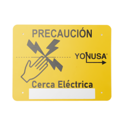 Letrero de PRECAUCION para cercas electrificadas (21.8 x 17 cm)