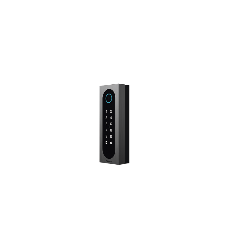 Control de Acceso Slim Akuvox A08S / Aluminio y Vidrio Templado / IP65 & IK09 / Capacidad para 20,000 Tarjetas / Métodos de Acceso Multi (QR, Bluetooth, PIN, RFID) / Soporta Wiegand / 1 Salida de Relay
