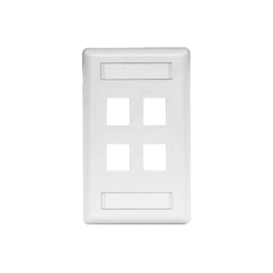 Placa Frontal para 4 Puertos Teléfono/Datos/Multimedia/ Color Blanco.