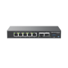 4 en 1: Firewall Nueva Generación, Router, PBX IP, Switch Gigabit de 5 Puertos (4 PoE) y 2 Puertos SFP 2.5 Gigabit