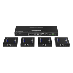 Kit Divisor y Extensor HDMI | 1x4 | Hasta 70 m |Resolución 4K @ 60 Hz |  Cat 6/6a/7 | IPCOLOR | CERO LATENCIA | Puerto S/PDIF | EDID | RS232 | Salida Loop / PoC