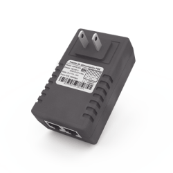Adaptador de pared / Inyector PoE / 48 Vcc / 0.5 A / Controlado por chip IC / Protección contra OV, OC, SC, UV/  Fácil de instalar